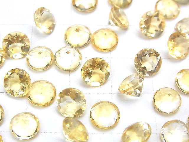 Hochwertig Citrin AAA Lose Steine Rund Faceted 7x7mm 5Stk