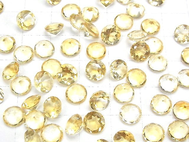 Hochwertig Citrin AAA Lose Steine Rund Faceted 7x7mm 5Stk
