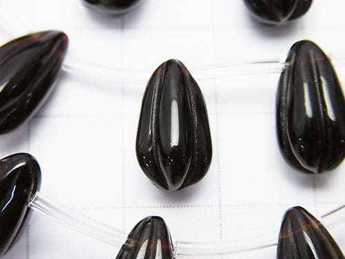 Onyx Line Carved Drop 14x8x8mm half or 1strand beads (aprx.15inch/38cm)