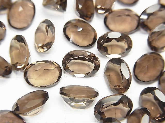 Hochwertiger Rauchquarz AAA lose Steine ovale facettierte 8x6mm 5 Stück