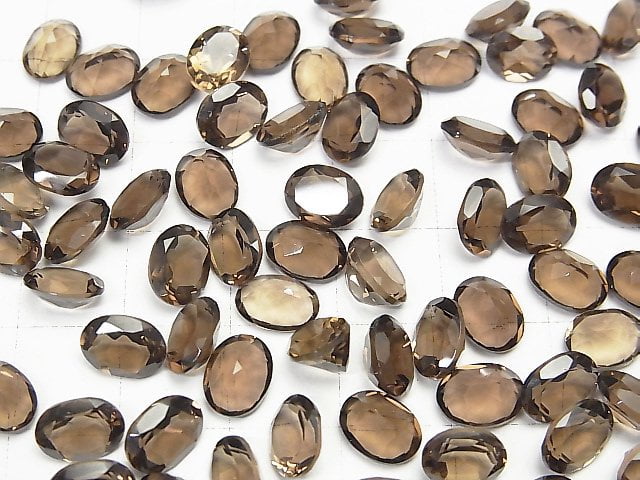 Hochwertiger Rauchquarz AAA lose Steine ovale facettierte 8x6mm 5 Stück