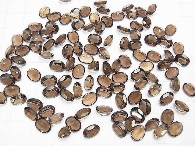 Hochwertiger Rauchquarz AAA lose Steine ovale facettierte 8x6mm 5 Stück