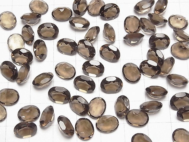 Hochwertiger rauchquarz AAA loser Stein oval facettiert 10x8mm 5 Stück