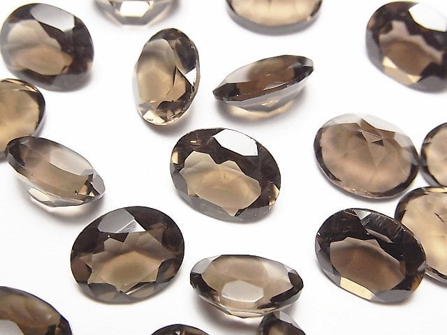 Hochwertiger rauchquarz AAA loser Stein oval facettiert 11x9mm 4 Stück