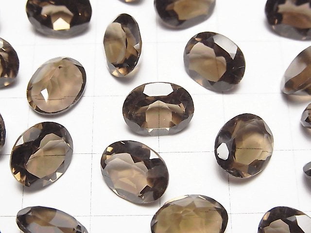 Hochwertiger rauchquarz AAA loser Stein oval facettiert 11x9mm 4 Stück
