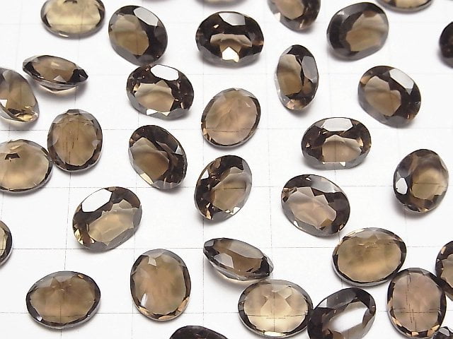 Hochwertiger rauchquarz AAA loser Stein oval facettiert 11x9mm 4 Stück