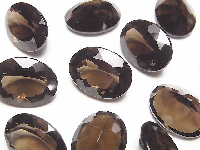 Hochwertiger rauchquarz AAA loser Stein oval facettiert 16x12mm 2 Stück