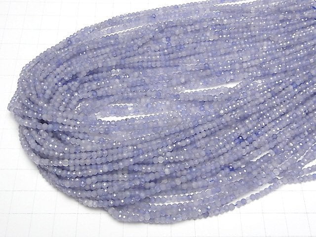 Hohe Qualität! Tansanit AAA facettierte Knopf-Rondelle 2,5 x 2,5 x 2 mm halb oder 1 Strang Perlen (ca. 15 Zoll / 38 cm)
