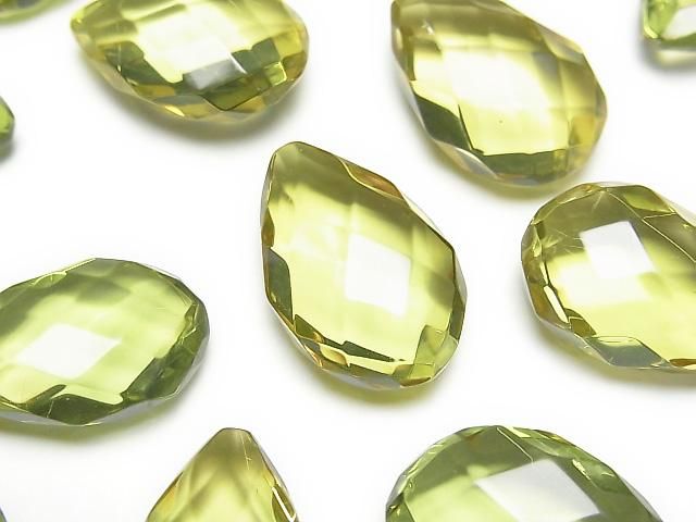 Grüner Bernstein loser Stein facettierte Tropfenform 20 x 14 mm 1 Stück