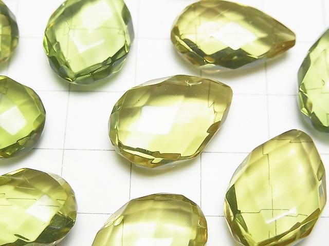 Grüner Bernstein loser Stein facettierte Tropfenform 20 x 14 mm 1 Stück