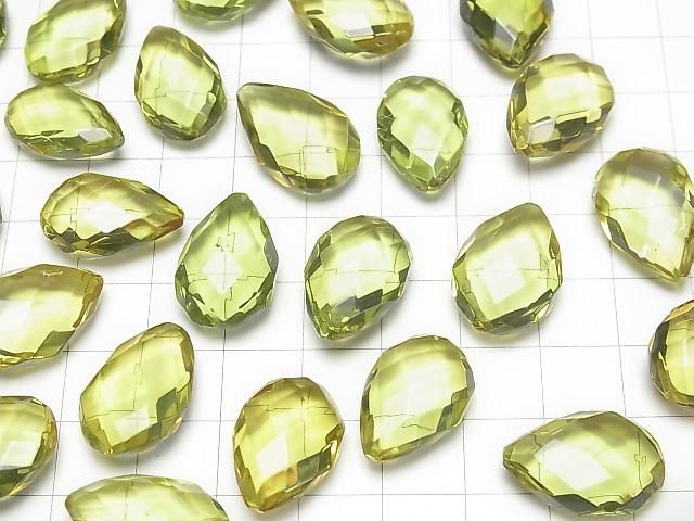 Grüner Bernstein loser Stein facettierte Tropfenform 20 x 14 mm 1 Stück