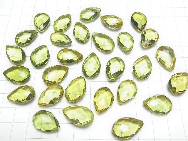 Grüner Bernstein loser Stein facettierte Tropfenform 20 x 14 mm 1 Stück