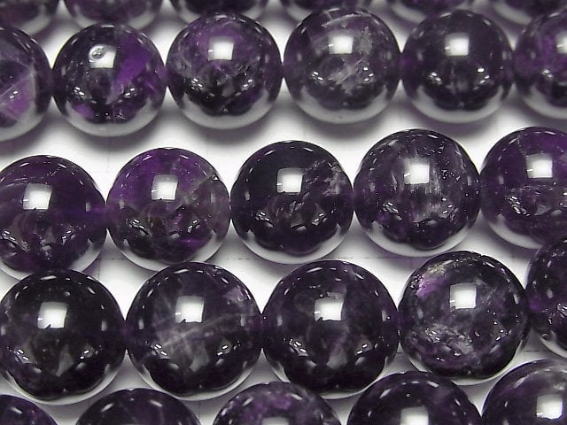 Amethyst AA+ rund 12mm halb oder 1strang Perlen (ca. 15 Zoll / 37 cm)
