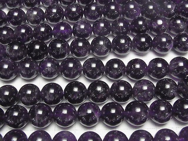 Amethyst AA+ rund 12mm halb oder 1strang Perlen (ca. 15 Zoll / 37 cm)