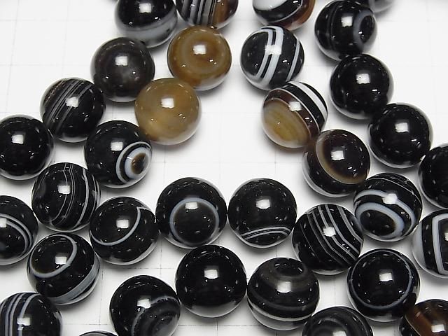 Hochwertige tibetische Achat (Augenachat) runde 12mm Armband