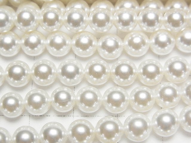 1Strang 3,79 $! Muschelperle Weiß Rund 6mm 1Strang Perlen (ca. 15 Zoll / 38 cm)