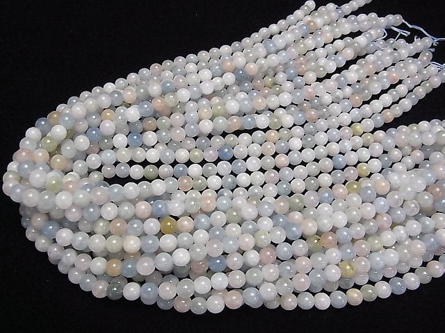 Berylmischung (mehrfarbiger Aquamarin) AA++ - AA+ Rund 6 mm halb oder 1 Strang Perlen (ca. 15 Zoll / 38 cm)