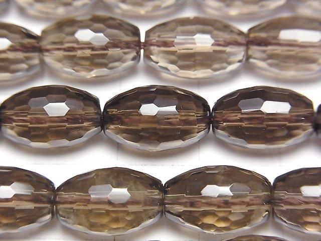 Rauchquarz AAA facettierter Reis 12x8x8mm halb oder 1 Strang Perlen (ca. 15 Zoll / 36 cm)
