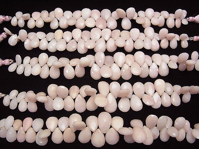 Rosenopal AA++ Birnenform Facettierte Briolette Größenvariation halb oder 1strang Perlen (ca. 7 Zoll / 18 cm)