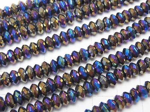 Flash, Onyx Faceted Button Rondelle 6 x 6 x 3 mm half or 1 strand beads (aprx.15 inch / 38 cm)