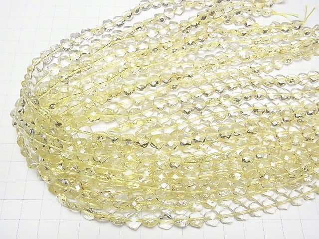 Hochwertig! Zitronenquarz AAA Blumenform 8x8x5mm 5Stk oder 1Strang Perlen (ca. 15 Zoll / 38 cm)