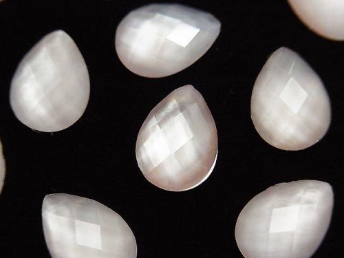 Rosa Schale x Kristall AAA- Birnenform facettierter Cabochon 14x10mm 3 Stück