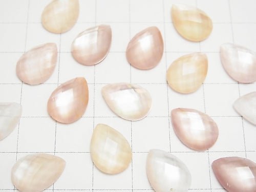 Rosa Schale x Kristall AAA- Birnenform facettierter Cabochon 14x10mm 3 Stück