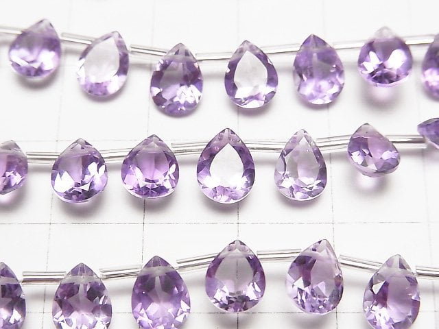 Hochwertiger rosa Amethyst AAA Birnenform facettiert 8 x 6 mm 1 Strang Perlen (18 Stück)