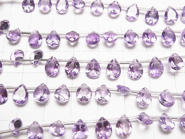 Hochwertiger rosa Amethyst AAA Birnenform facettiert 8 x 6 mm 1 Strang Perlen (18 Stück)