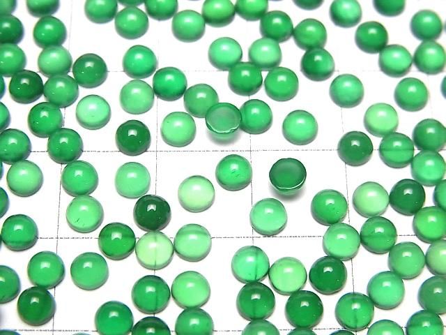 Grüner Onyx AAA Rund Cabochon 4x4mm 10Stk
