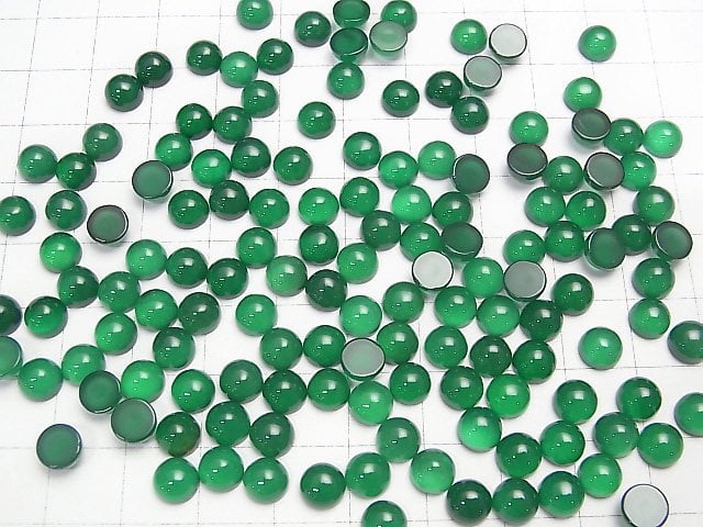 Grüner Onyx AAA Rund Cabochon 6x6mm 10 Stück