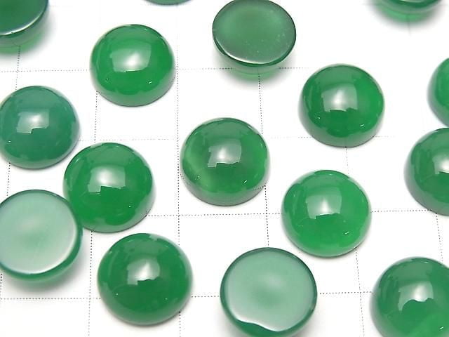 Grüner Onyx AAA Rund Cabochon 10x10mm 5Stk