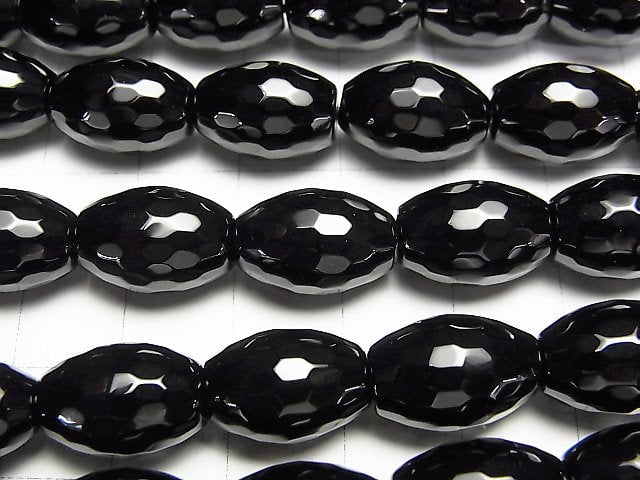 1strand $9.79! Onyx Faceted Rice 14x10x10mm half or 1strand beads (aprx.15inch/37cm)
