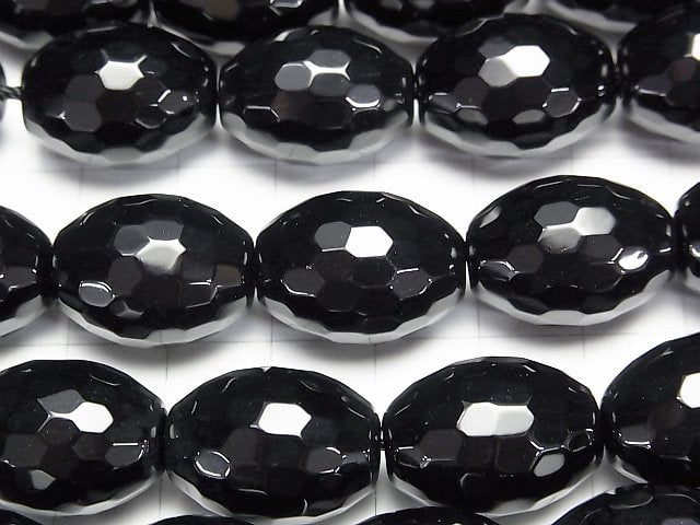 Onyx Facettierte Reiskorn 20x15x15mm halbe oder 1Strang Perlen (ca. 15 Zoll / 36 cm)