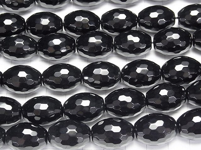 Onyx Facettierte Reiskorn 20x15x15mm halbe oder 1Strang Perlen (ca. 15 Zoll / 36 cm)