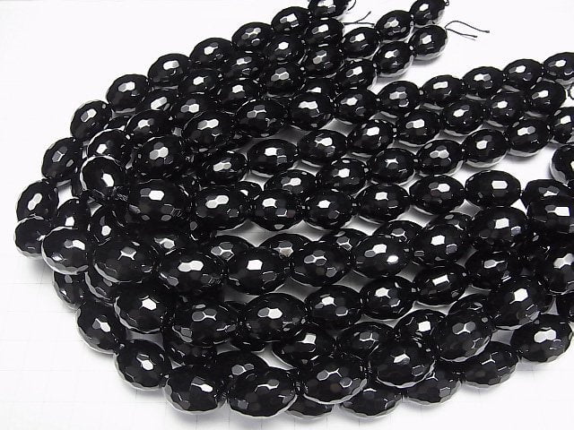 Onyx Facettierte Reiskorn 20x15x15mm halbe oder 1Strang Perlen (ca. 15 Zoll / 36 cm)