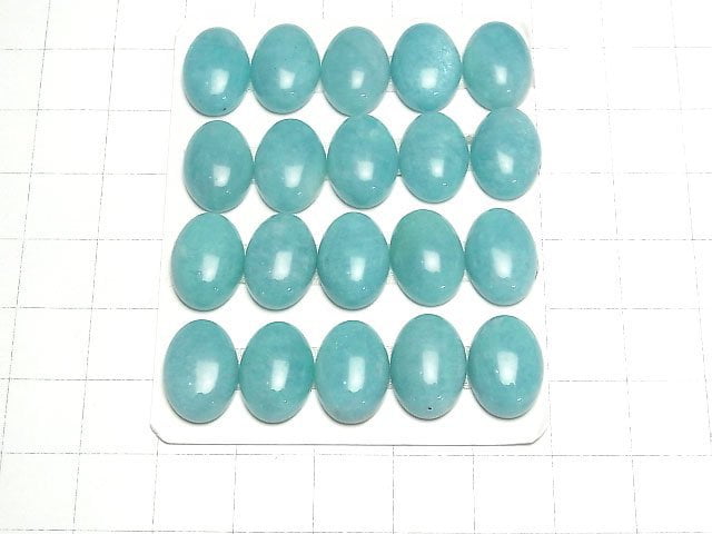 Peru Amazonit AAA- ovaler Cabochon 14x10 mm 2 Stück