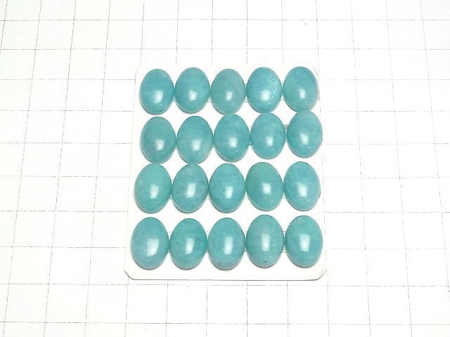 Peru Amazonit AAA- ovaler Cabochon 14x10 mm 2 Stück