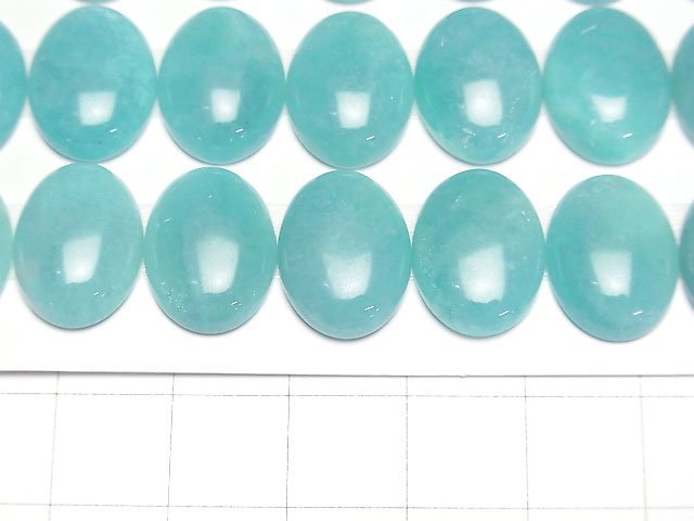 Peruanischer Amazonit AAA- ovaler Cabochon 16x12 mm 2 Stück
