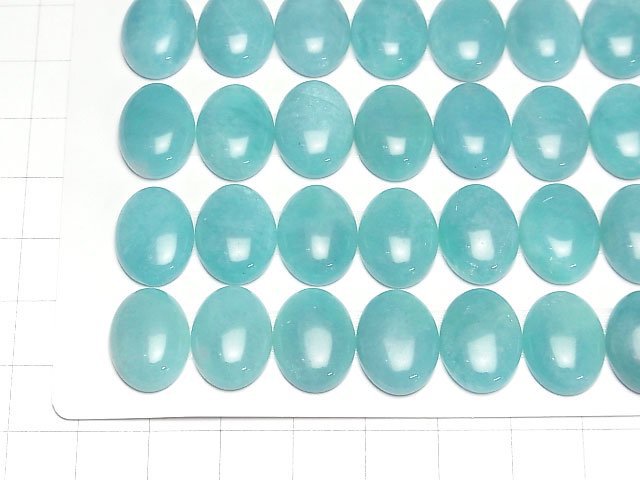 Peruanischer Amazonit AAA- ovaler Cabochon 16x12 mm 2 Stück