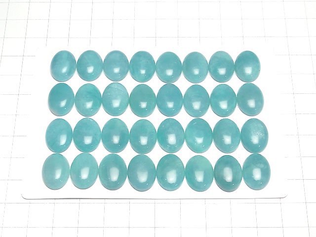 Peruanischer Amazonit AAA- ovaler Cabochon 16x12 mm 2 Stück