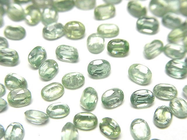Hochwertiger grüner Kyanit AAA lose Steine oval facettiert 4x3mm 5 Stück