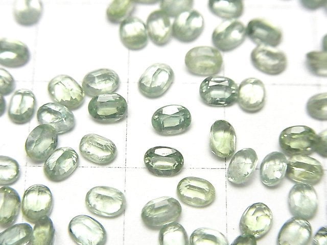 Hochwertiger grüner Kyanit AAA lose Steine oval facettiert 4x3mm 5 Stück