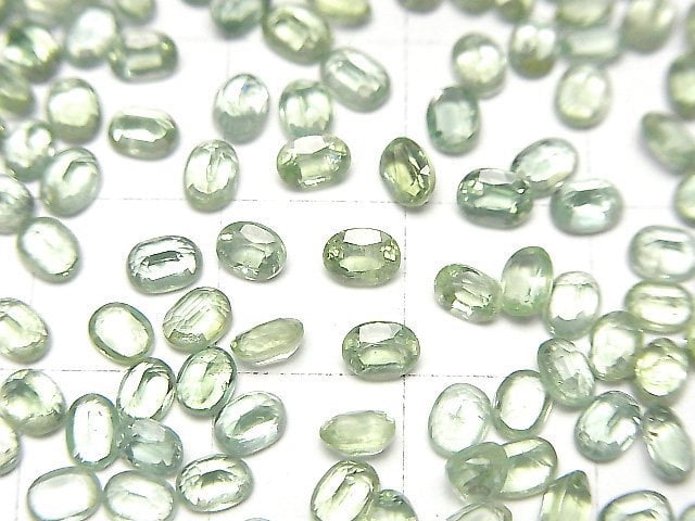 Hochwertiger grüner Kyanit AAA lose Steine oval facettiert 4x3mm 5 Stück