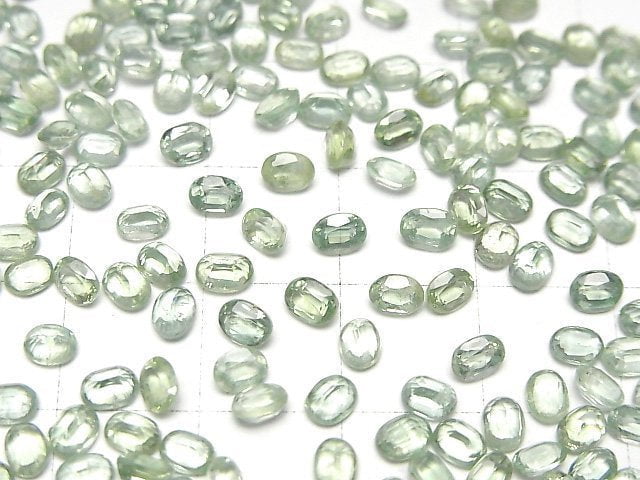 Hochwertiger grüner Kyanit AAA lose Steine oval facettiert 4x3mm 5 Stück