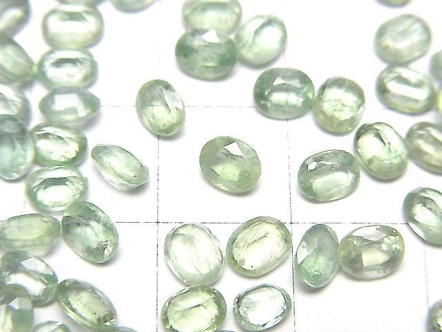 Hochwertiger grüner Kyanit AAA lose Steine oval facettiert 5x4mm 3 Stück