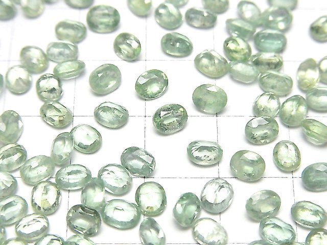 Hochwertiger grüner Kyanit AAA lose Steine oval facettiert 5x4mm 3 Stück
