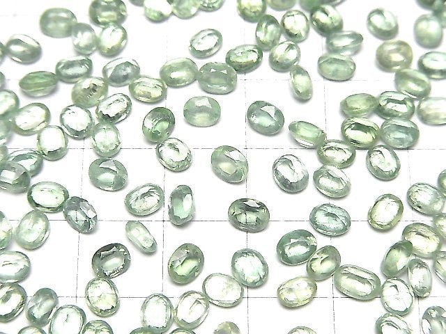 Hochwertiger grüner Kyanit AAA lose Steine oval facettiert 5x4mm 3 Stück