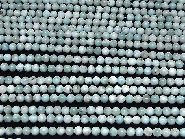 Larimar Pectolite AA Round 4mm half or 1strand beads (aprx.15inch/37cm)