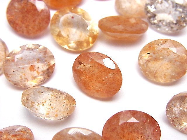 Hochwertiger Sonnenstein AAA- Lose Steine Oval Facettiert 12x10mm 2 Stück